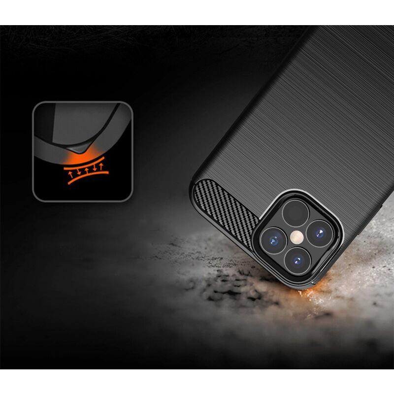 Carbon Shield TPU θήκη για Apple iPhone 12 Mini - Μαύρο