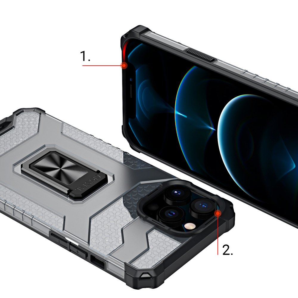 Crystal Ring Θήκη για Apple iPhone 13 Pro Max - Μαύρο