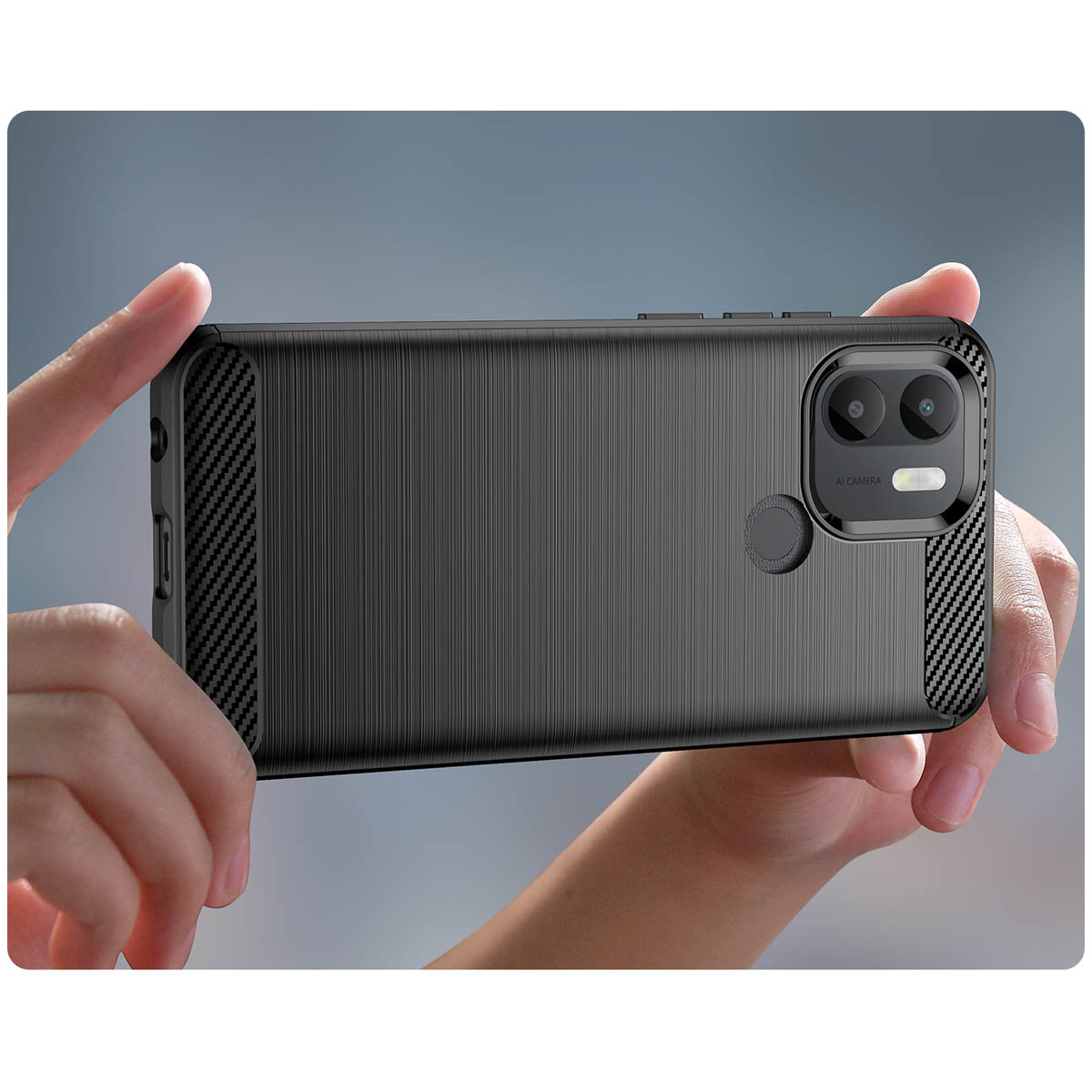 Carbon Shield TPU θήκη για Xiaomi Redmi A1 Plus - Μαύρο