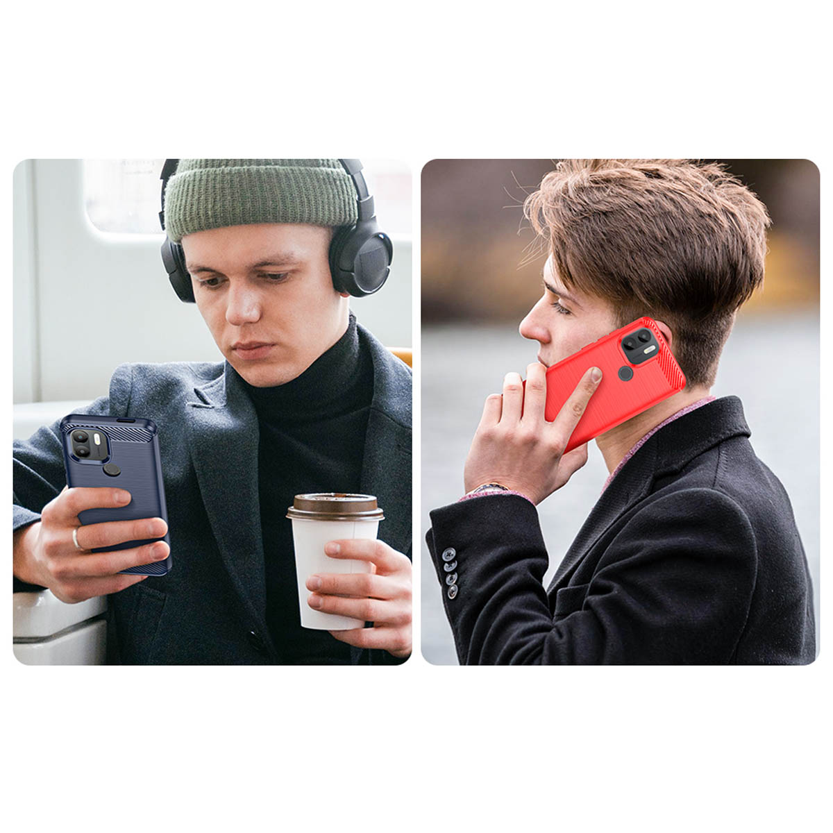 Carbon Shield TPU θήκη για Xiaomi Redmi A1 Plus - Μαύρο