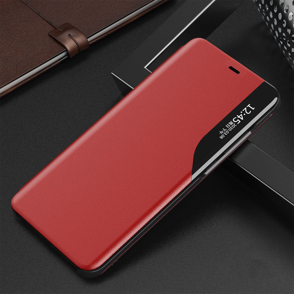 Κομψή θήκη View Case για Apple iPhone 13 Mini - Κόκκινο
