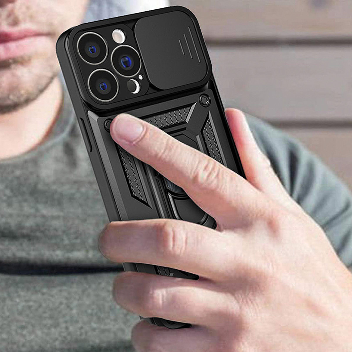 Hybrid armor Camshield για Xiaomi Redmi A1 Plus - Μαύρο