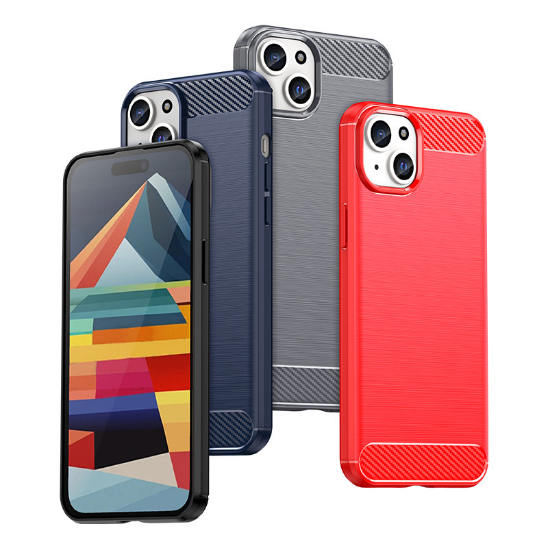 Carbon Shield TPU θήκη για Apple iPhone 15 Plus - Μαύρο