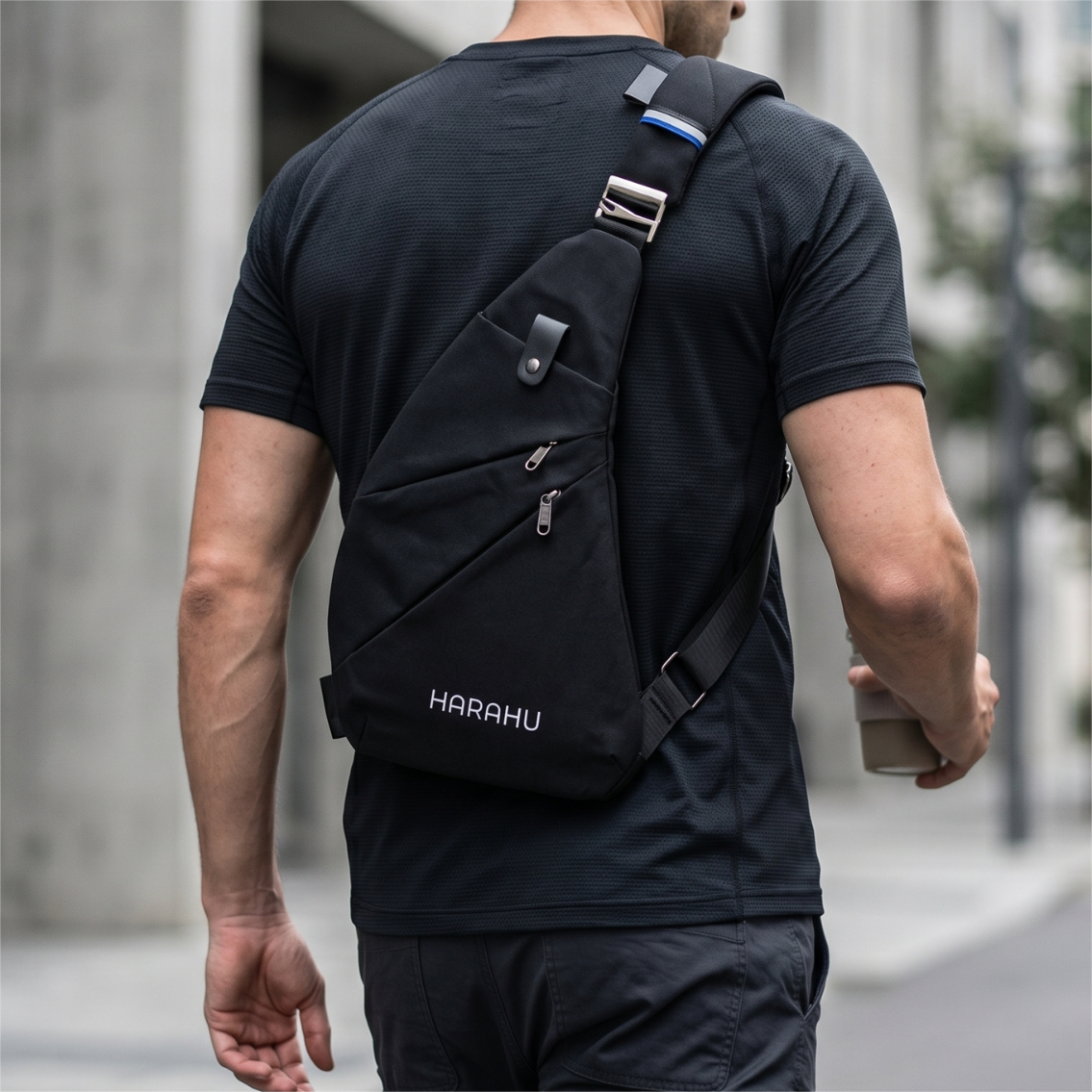 Ανδρική Τσάντα Crossbody HARAHU Flow - Γκρι