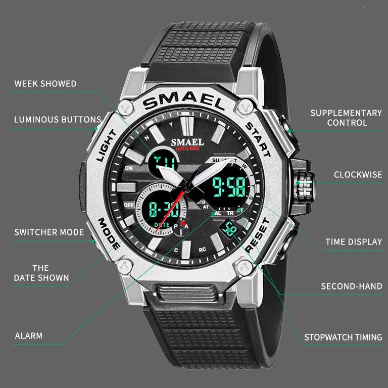 Ρολόι SMAEL TR-14130 - Μαύρο / Χρυσό