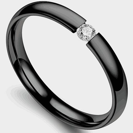 Δαχτυλίδι UR-17277 - Μαύρο / 59mm