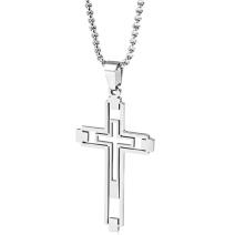 Κολιέ EM-34151 Cross - Ασημένιο