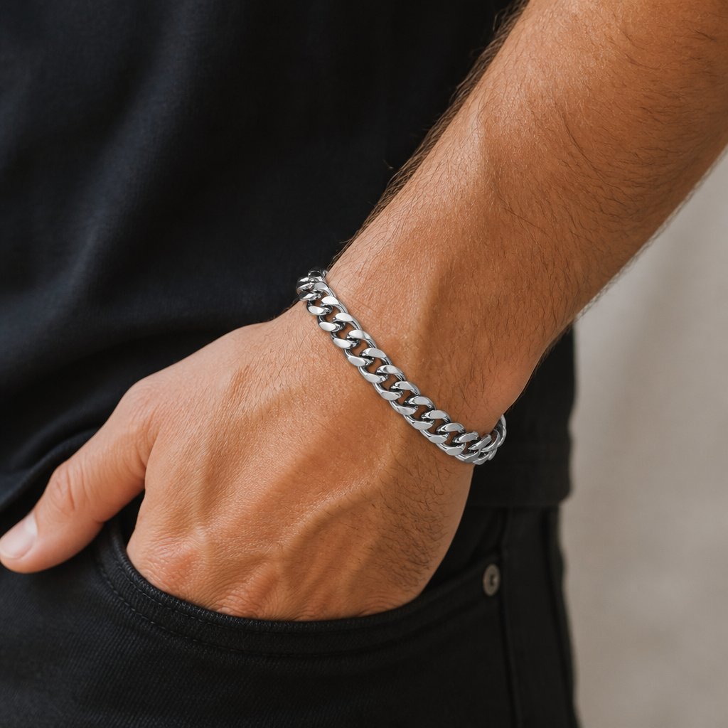 Αλυσίδα χεριού TO-34786 - Ασημένια / 18+5cm / 11mm