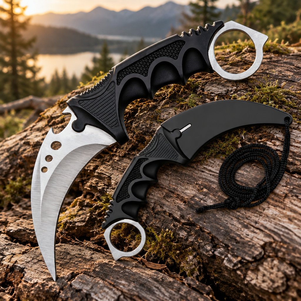 Υπαίθριο μαχαίρι Karambit YN-42088 - Ασημί